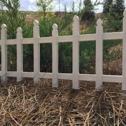Vigoro 12 in. H White Classic Picket Style Plastic Garden Fence -VIGORO Sales white plastic resin vigoro garden fencing 51502 44 1000