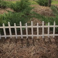 Vigoro 12 in. H White Classic Picket Style Plastic Garden Fence -VIGORO Sales white plastic resin vigoro garden fencing 51502 c3 1000