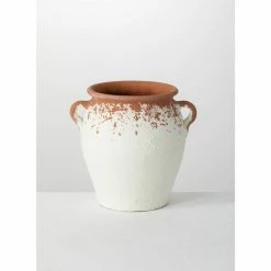 SULLIVANS White Ceramic Speckled Pot
