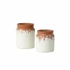 SULLIVANS White Ceramic Speckled Container (Set of 2) -VIGORO Sales white sullivans plant pots cm2936 64 1000