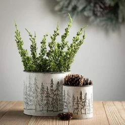 SULLIVANS White Weathered Metal Tree Planters - Set of 3 -VIGORO Sales white sullivans plant pots met1806 4f 1000